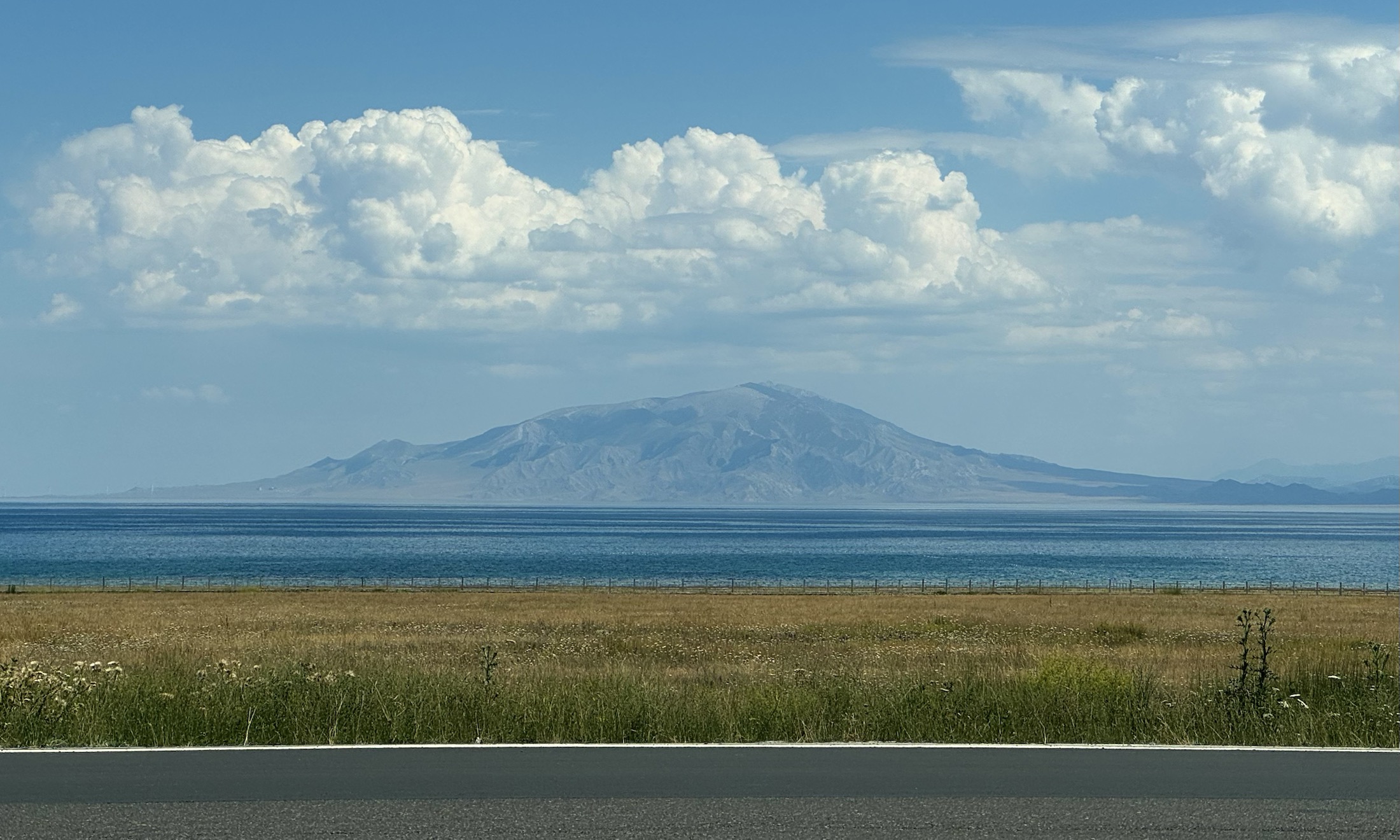 Blue water at Sayram Lake